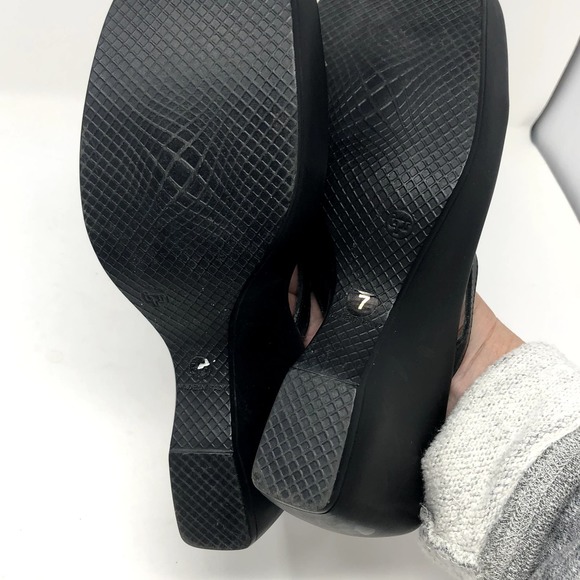 HIllard & Hanson Strappy Platform Sandals Black Size 7 - Picture 9 of 9